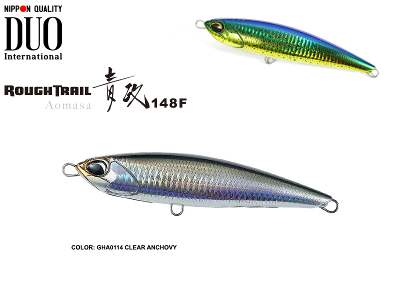 Duo Rough Tail Aomasa 148F (Length: 148mm, Weight: 38gr, Type: Floating, Colour: GHA0114 Clear Anchovy)